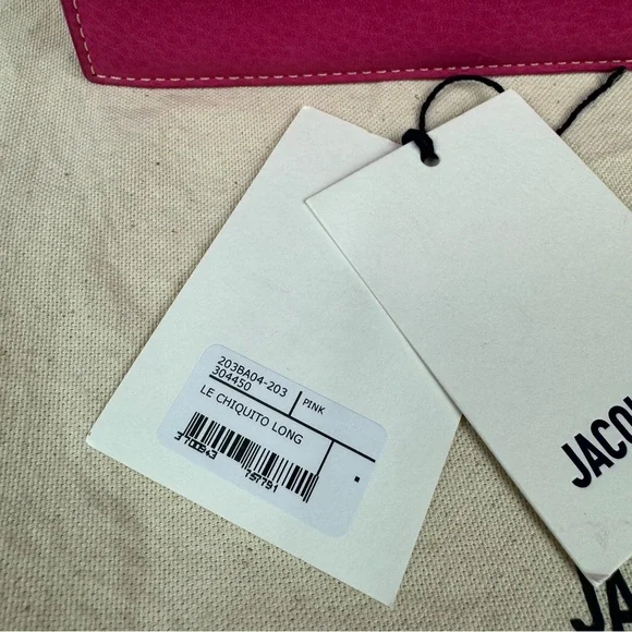 Jacquemus Le Chiquito Long Nubuck Cross Body Purse Handbag in Pink - Picture 17 of 17